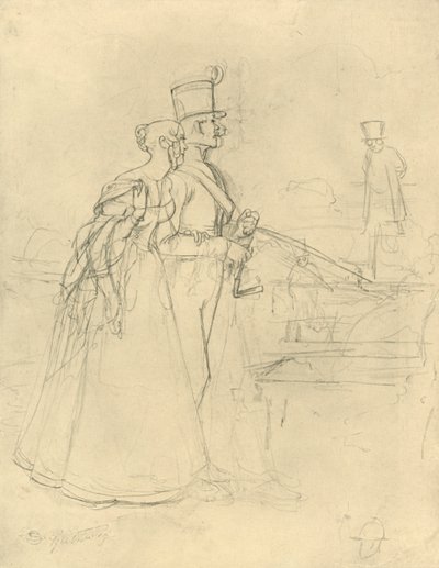 Die Begegnung, polovina konce 19. století, c1924. od Carl Spitzweg