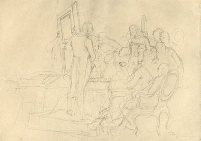 Die Kunstauktion, polovina konce 19. století, c1924. od Carl Spitzweg