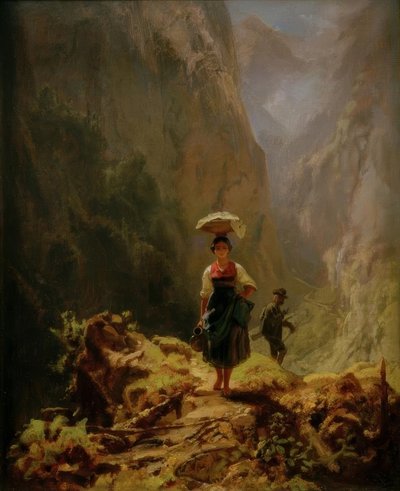 Dirndlové a lovci v horách od Carl Spitzweg
