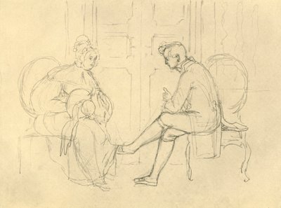 Vážná otázka, polovina konce 19. století, c1924. od Carl Spitzweg