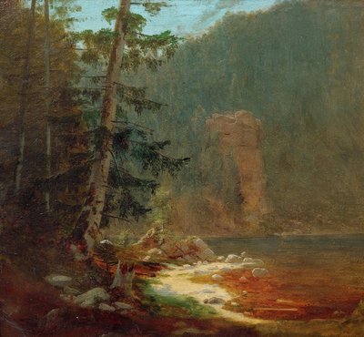 Skalní soutěska s potokem poblíž Lenggries od Carl Spitzweg