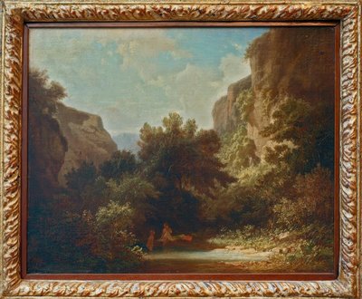 Skalnatá horská krajina s koupacími nymfami od Carl Spitzweg