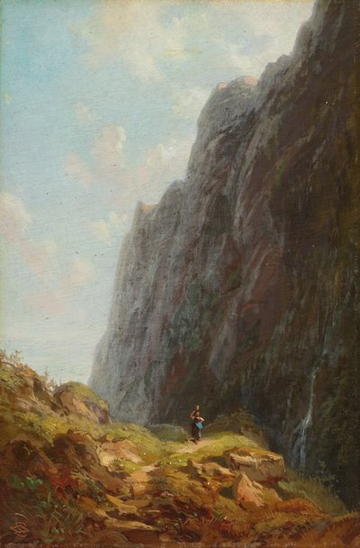 Horská krajina s dojičkou v oblasti Wendelstein od Carl Spitzweg