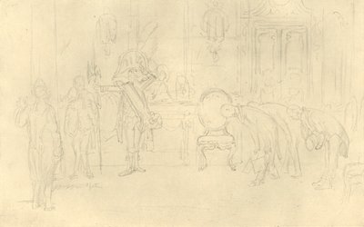 V předsíni Jeho Výsosti, polovina konce 19. století, kolem roku 1924. od Carl Spitzweg