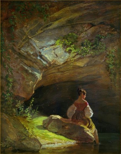 Dívky před jeskyní od Carl Spitzweg