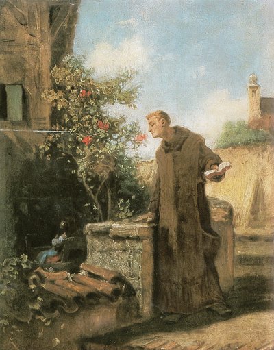 Mnich, vonící růží od Carl Spitzweg