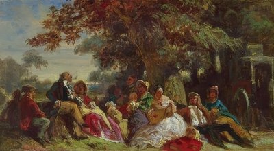 Herecká společnost pod širým nebem od Carl Spitzweg