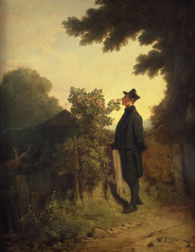 Milovník růží, asi 1847-50 (olej na plátně) od Carl Spitzweg