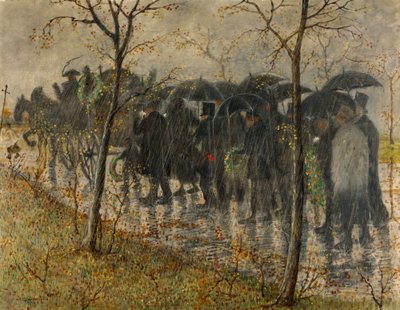 pohřební průvod v dešti od Carl Strathmann