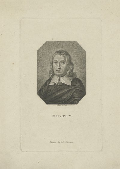 Portrét básníka Johna Miltona 1608-1674, cca 1818-1821. od Carl Traugott Riedel