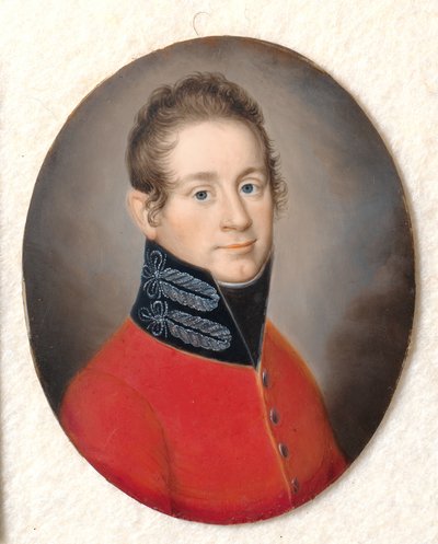 Portrét neznámého muže v červené uniformě od Carl Viertel