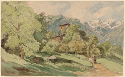 Hrad Bürglen s Alpami za hranicemi od Carl Wagner