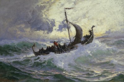 Leif Eriksson objevuje Ameriku od Carl Wilhelm Barth