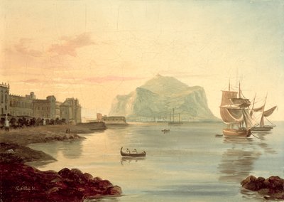 Přístav Palermo s horou Pellegrino, 1831 od Carl Wilhelm Goetzloff