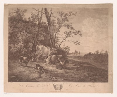 Krajina s dobytkem Paturage Hollandois (název na objektu) od Carl Wilhelm Weisbrod
