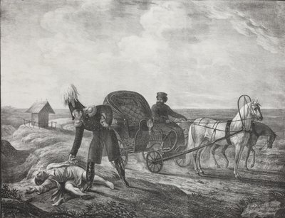 Císař Alexandr I. pomáhá potřebnému člověku, 1820. od Carl von Hampeln