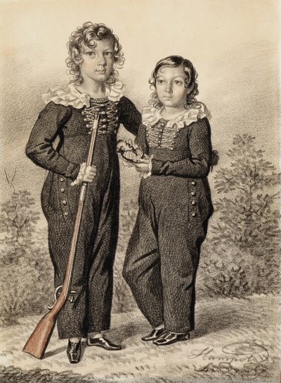 Portrét Alexandra a Alexeje Dondukov-Korsakov, konec 1820-počátek 1830. od Carl von Hampeln