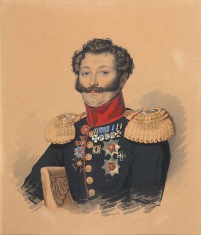 Portrét prince Štěpána Alexandroviče Khilkova 1785-1854, po roce 1832. od Carl von Hampeln