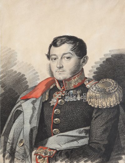 Portrét Petra Nikolajeviče Jermolova 1787-1844, 20. léta 19. století. od Carl von Hampeln