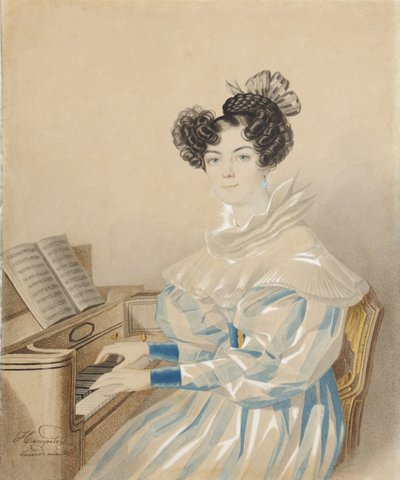 Portrét Tatiany Petrovna Lvové 1789-1848, rozené Poltoratskaya, 20. léta 19. století. od Carl von Hampeln