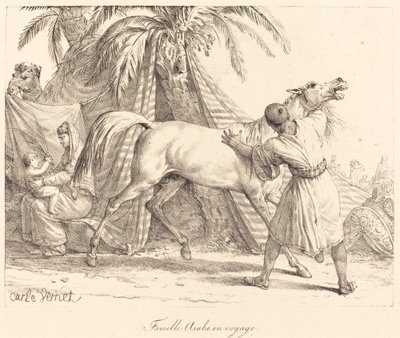 Arabská rodina cestuje od Carle Vernet