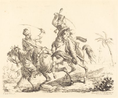 Hussard udeřil do Mamelucka od Carle Vernet