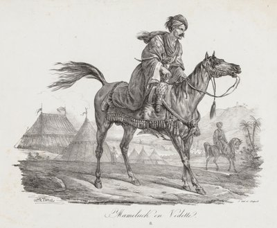 Velká souprava koní: Mounted Mamelucke, c. 1818. od Carle Vernet