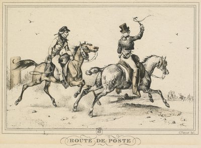 Scény každodenního života, cesty a stezky: Poštovní cesta..., 1817. od Carle Vernet