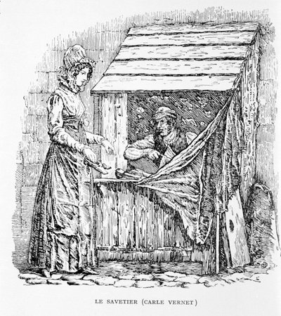 Savetier. Rytina Carle Vernet. 19. století. od Carle Vernet