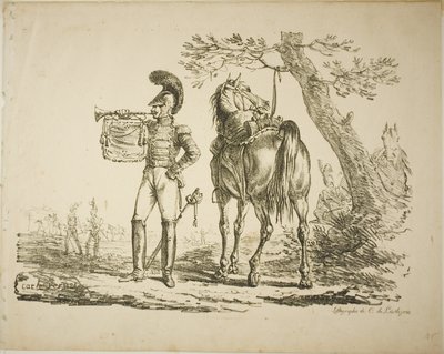 Trumpetista střelců od Carle Vernet