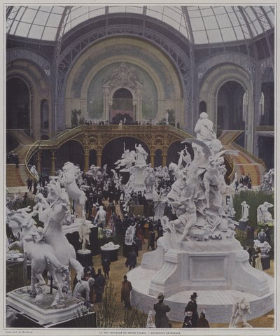 Centrální loď Grand Palais na výstavě Universelle 1900, Paříž (barevné foto) od Carle de Mazibourg