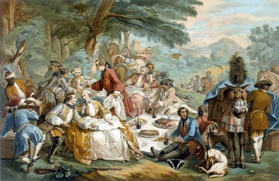 Lovecký oběd - po Carle Van Loo od Carle van (after) Loo