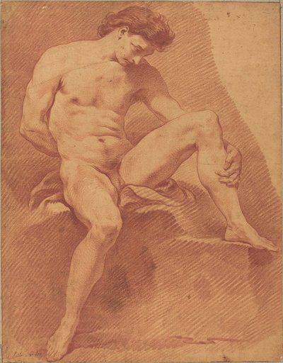 Sedící mužský akt od Carle van Loo