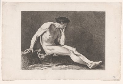 Akademická studie sedícího mužského aktu Šest akademických studií (název série) Six Figures academiques (název série) od Carle van Loo