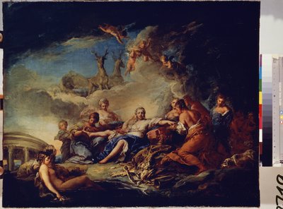 Diana odpočívá na lovu. Obraz Carle Van Loo (1705-1765). Olej na plátně, 65 x 80,5 cm od Carle van Loo