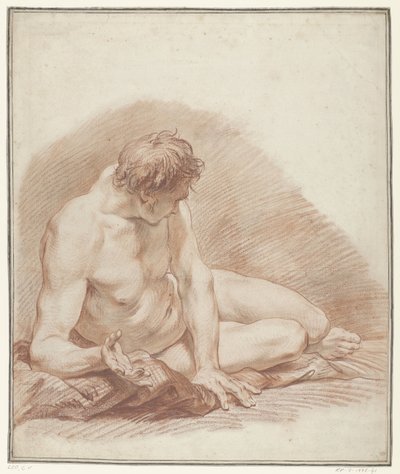 Studie ležícího nahého muže od Carle van Loo