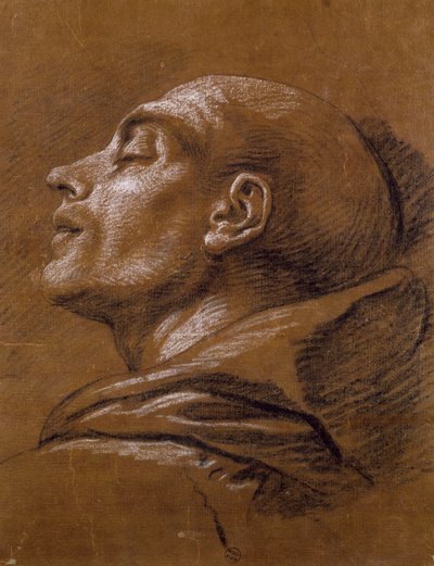 Studie, Carle van Loo (1705-1765), sangvinická kresba od Carle van Loo