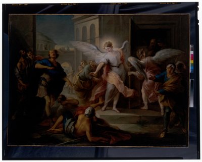 Oslepení obyvatel Sodomy od Carle van Loo