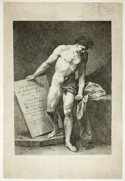 Titulní strana z knihy Six Figures Académiques (Šest akademických postav) od Carle van Loo