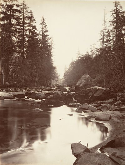 Merced River, Yosemite, ca. 1872, vytištěno ca. 1876. od Carleton E. Watkins.