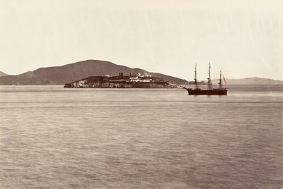 Ostrov Alcatraz, San Francisco, 1868-69, vytištěno ca. 1876. od Carleton Emmons Watkins
