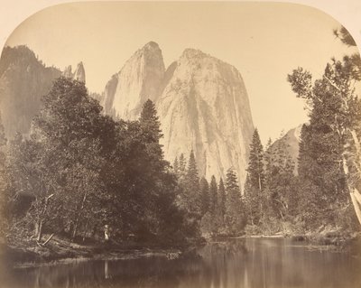 Cathedral Rock, River View, 1861. od Carleton Emmons Watkins