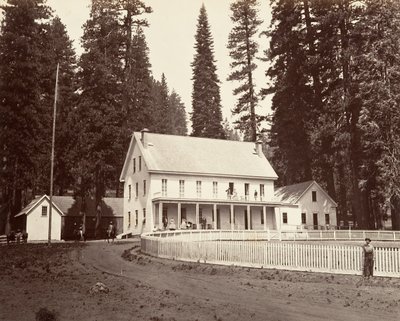 Mammoth Grove Hotel, ca. 1872, vytištěno ca. 1876. od Carleton Emmons Watkins