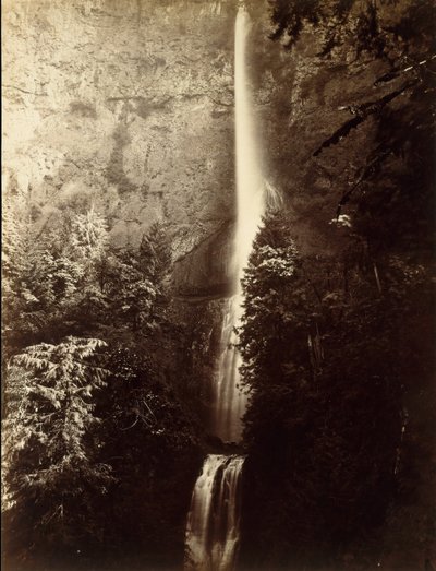 Multnomah Falls Cascade, Columbia River, 1867. od Carleton Emmons Watkins