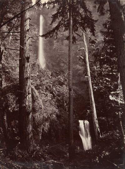 Multnomah Falls, Oregon, 1867, vytištěno později. od Carleton Emmons Watkins