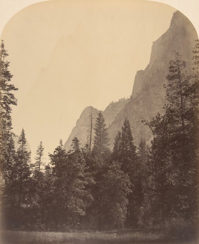 Obrysový pohled na Half Dome, 4967 stop, 1861. od Carleton Emmons Watkins