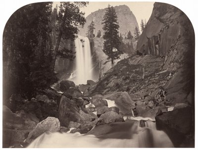 Piwyac, Vernal Fall, 300 stop, Yosemite, 1861. od Carleton Emmons Watkins