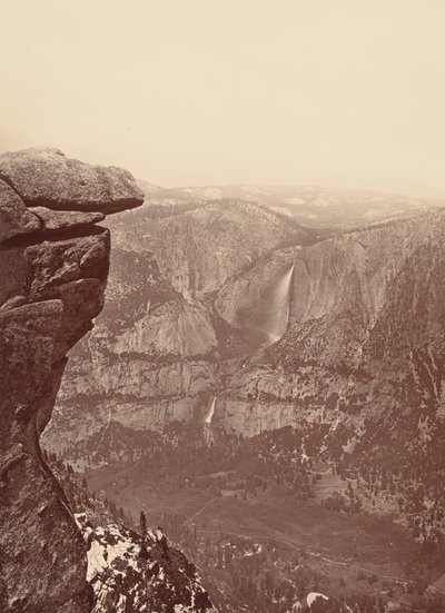Yosemitské vodopády z Glacier Point, 1878-1881 (foto) od Carleton Emmons Watkins