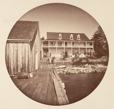 Warm Springs Hotel Lake Tahoe, ca. 1878. od Carleton Emmons Watkins