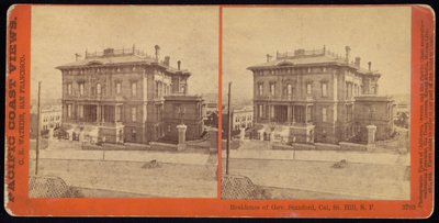Rezidence guvernéra Stanforda, Cal. St. Hill, S.F. od Carleton Watkins